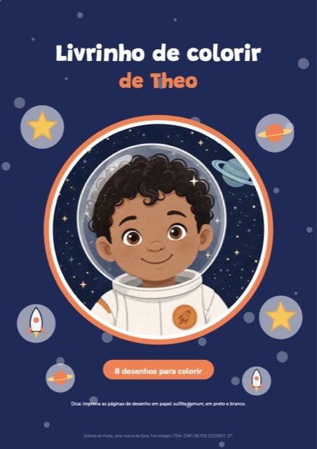Livrinho de colorir com o personagem
